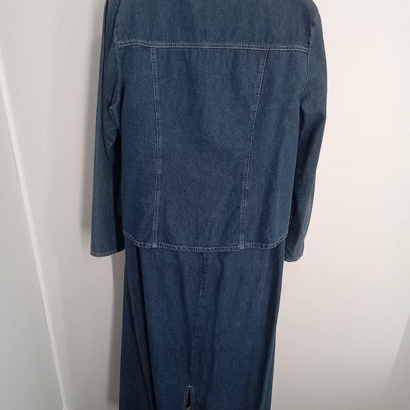 2 piece suit 100 % cotton dress and jacket , embroidered roses - Picture 4 of 5